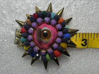 Eye Brooch Pin Jewelry Handmade Beaded