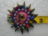 Eye Brooch Pin Jewelry Handmade Beaded