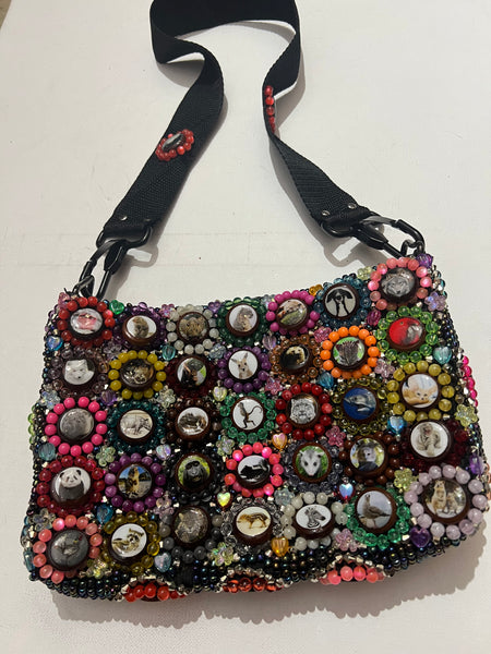 Animals world Handmade Bead Purse Bag Handbag Artist sara molano Camila Meucci