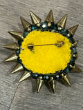 Pin Brooch Handmade Blue