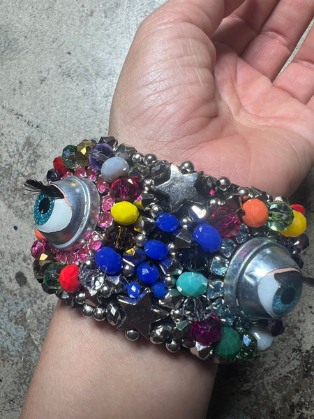 Eye large cuff bracelet handmade