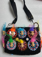 Handmade Vintage Troll Doll Beaded Shoulder Bag Retro Purse Collectible Handbag Sara Molano Camila Meucci