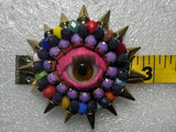 Eye Brooch Pin Jewelry Handmade Beaded
