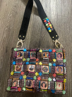 Frida Kahlo Purse Beaded copper heart rhinestones