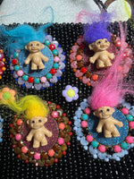Handmade Vintage Troll Doll Beaded Shoulder Bag Retro Purse Collectible Handbag Sara Molano Camila Meucci