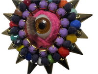 Eye Brooch Pin Jewelry Handmade Beaded
