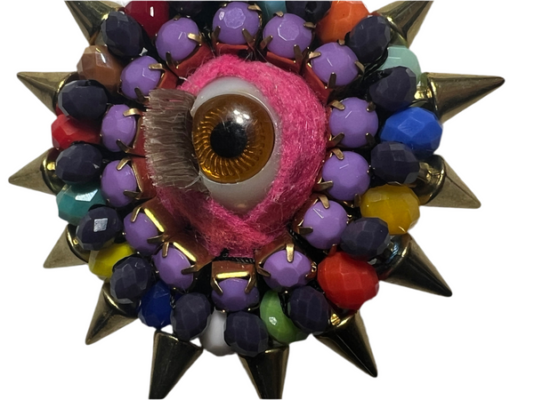 Eye Brooch Pin Jewelry Handmade Beaded