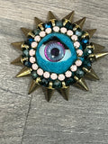 Pin Brooch Handmade Blue