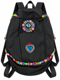Embellished Backpack Black Travel