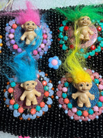 Handmade Vintage Troll Doll Beaded Shoulder Bag Retro Purse Collectible Handbag Sara Molano Camila Meucci
