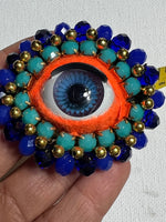 Eye Broch Pin Beaded Jewelry Handmade