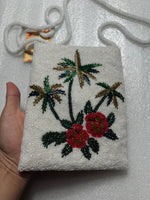 Maui By Design Hand Beaded  BAG Handbag Purse Tropical Flowers crossbody palm