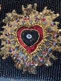 Beaded heart purse