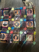 Frida Kahlo Purse Beaded copper heart rhinestones