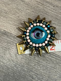 Pin Brooch Handmade Blue
