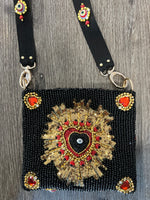 Beaded heart purse