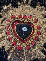 Beaded heart purse