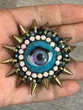 Pin Brooch Handmade Blue