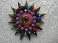 Eye Brooch Pin Jewelry Handmade Beaded