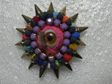 Eye Brooch Pin Jewelry Handmade Beaded
