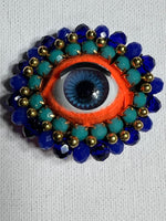 Eye Broch Pin Beaded Jewelry Handmade