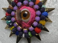 Eye Brooch Pin Jewelry Handmade Beaded