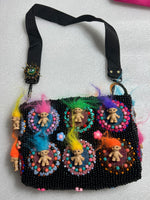 Handmade Vintage Troll Doll Beaded Shoulder Bag Retro Purse Collectible Handbag Sara Molano Camila Meucci