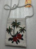 Maui By Design Hand Beaded  BAG Handbag Purse Tropical Flowers crossbody palm