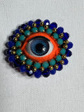 Eye Broch Pin Beaded Jewelry Handmade