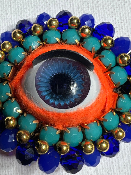 Eye Broch Pin Beaded Jewelry Handmade
