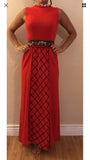 Vintage Lanz floral red long dress stunning