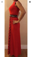 Vintage Lanz floral red long dress stunning