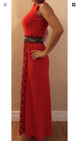 Vintage Lanz floral red long dress stunning