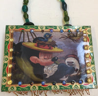 Mickey Mouse wood purse handmade montesino cigar box
